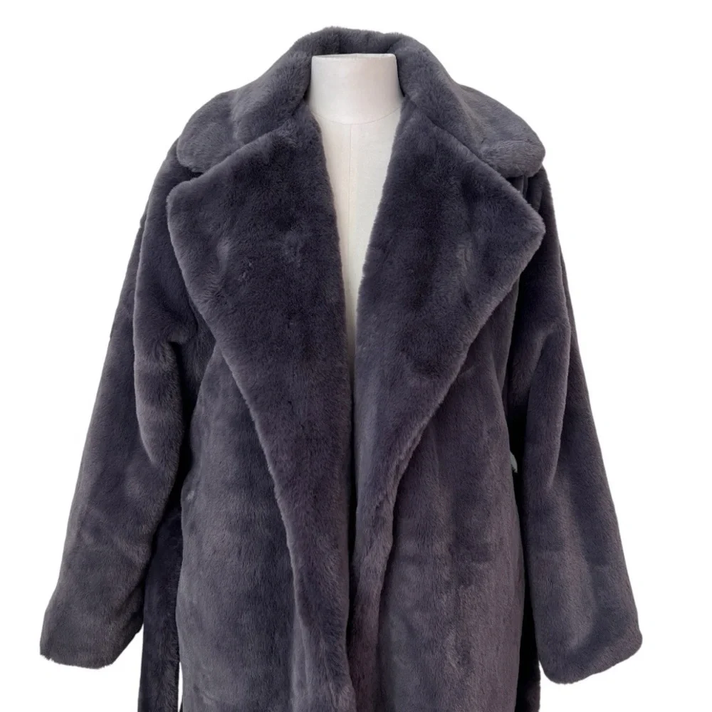 Apparis Faux Fur Grey Mona Coat size Small - Picture 6 of 16